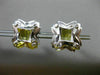 ESTATE LARGE .74CT FANCY YELLOW DIAMOND 14KT WHITE GOLD 3D X LOVE STUD EARRINGS