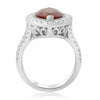 GIA LARGE 9.11CT DIAMOND & AAA RUBY PLATINUM MARQUISE SHAPE HALO FILIGREE RING