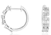.52CT DIAMOND 14KT WHITE GOLD ROUND BAGUETTE SQUARE HUGGIE HOOP HANGING EARRINGS