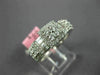 WIDE .76CT DIAMOND 18K WHITE GOLD ROUND & BAGUETTE CLUSTER HALO ANNIVERSARY RING