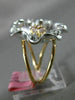 ESTATE LARGE .60CT WHITE & PINK DIAMOND 18K WHITE & PINK GOLD 3D FLOWER FUN RING