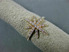 ESTATE LARGE .48CT ROUND DIAMOND 18KT YELLOW GOLD STAR FLOWER SNOWFLAKE RING