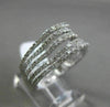 ESTATE WIDE 1.14CT DIAMOND 18KT WHITE GOLD 3D MULTI ROW SEMI ETERNITY LOVE RING