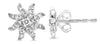 ESTATE .14CT DIAMOND 14KT WHITE GOLD 3D FLORAL STAR CLASSIC STUD EARRINGS