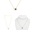 1.35CT DIAMOND & AAA RUBY 14KT YELLOW GOLD PEAR SHAPE & ROUND SOLITAIRE NECKLACE