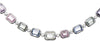 45.93CT DIAMOND & AAA MULTI COLOR SAPPHIRE 18KT WHITE GOLD BEZEL TENNIS NECKLACE
