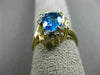 ESTATE WIDE 2.18CT DIAMOND & AAA BLUE TOPAZ 14KT YELLOW GOLD 3D FLOWER FUN RING