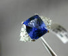 LARGE 4.65CT DIAMOND & AAA TANZANITE 18KT WHITE GOLD 3D SQUARE ENGAGEMENT RING