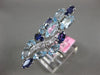 ESTATE EXTRA LARGE 6.66CT DIAMOND & MULTI GEM 14KT WHITE GOLD 3D LEAF FUN RING