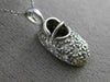 ESTATE .25 DIAMOND 14K WHITE GOLD BABY GIRL SHOE FLOATING PENDANT & CHAIN #19097