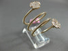 ESTATE WIDE .40CT DIAMOND 14KT ROSE GOLD 3D 3 CLOVER FLOWER FLEXIBLE LOVE RING