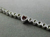 ESTATE 1.91CT DIAMOND & AAA RUBY 18KT WHITE GOLD FILIGREE HEART TENNIS BRACELET
