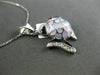 ESTATE .12CT OLD MINE DIAMOND 14KT WHITE GOLD 3D ENAMEL LUCKY FISH PENDANT