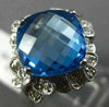ESTATE 5.50CT DIAMOND & AAA BLUE TOPAZ 14KT WHITE GOLD FILIGREE FLOWER FUN RING