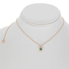 ESTATE .32CT DIAMOND & AAA EMERALD 14K ROSE GOLD 3D TEAR DROP SOLITAIRE NECKLACE