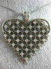 ESTATE LARGE 1.10CT DIAMOND 14K WHITE GOLD HANDCRAFTED ETOILE HEART LOVE PENDANT