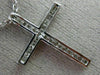 ESTATE .25CT DIAMOND 14KT WHITE GOLD 3D CLASSIC FILIGREE MILGRAIN CROSS PENDANT