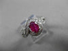 ESTATE WIDE 1.42CT DIAMOND & RUBY 14K WHITE GOLD INFINITY ENGAGEMENT RING #19590