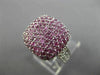 ESTATE LARGE 2.82CT DIAMOND & AAA PINK SAPPHIRE 18KT WHITE GOLD 3D SQUARE RING