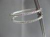 ESTATE LARGE .68CT DIAMOND 14KT WHITE GOLD 3D DOUBLE SIDED HOOP EARRINGS #19695