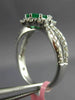 ESTATE 1.53CT DIAMOND & AAA EMERALD 18KT WHITE GOLD CLASSIC HALO ENGAGEMENT RING