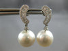 LARGE .6CT DIAMOND & AAA SOUTH SEA PEARL 18K WHITE GOLD JOURNEY HANGING EARRINGS