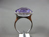 ESTATE 12.40CT DIAMOND & AAA EXTRA FACET AMETHYST 14KT WHITE GOLD OVAL HALO RING