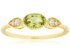 .50CT DIAMOND & AAA PERIDOT 14K YELLOW GOLD 3D OVAL & ROUND FRIENDSHIP LOVE RING