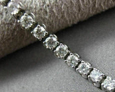 ESTATE 3.0CT ROUND DIAMOND 14KT WHITE GOLD CLASSIC 3 DIMENSIONAL TENNIS BRACELET
