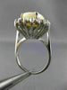 ANTIQUE LARGE 3.66CT OLD MINE DIAMOND & AAA OPAL 14KT WHITE GOLD OVAL HALO RING