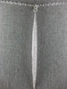 ESTATE LARGE .59CT DIAMOND 18KT WHITE GOLD ELONGATED MARQUISE SHAPE BAR PENDANT