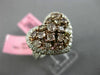 ESTATE LARGE 2.52CT WHITE & PINK DIAMOND 18KT 2 TONE GOLD HEART SHAPE LOVE RING