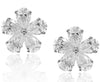 LARGE 1.37CT DIAMOND 18KT WHITE GOLD 3D PEAR SHAPE 5 STONE FLOWER STUD EARRINGS