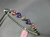 ESTATE .60CT DIAMOND AMETHYST & PINK QUARTZ 14KT BLACK GOLD 3D BANGLE BRACELET