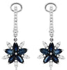 2.16CT DIAMOND & AAA SAPPHIRE 14KT WHITE GOLD MARQUISE & ROUND HANGING EARRINGS
