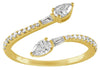 .46CT DIAMOND 14KT YELLOW GOLD 3D BAGUETTE & PEAR SHAPE CRISS CROSS SNAKE RING