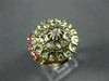 ANTIQUE LARGE 1.40CT DIAMOND & AAA RUBY 14KT TWO TONE GOLD COCKTAIL RING #23391