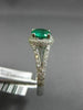 ESTATE 1.39CT DIAMOND & AAA COLOMBIAN EMERALD 14KT WHITE GOLD 3D ENGAGEMENT RING