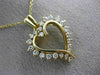 ESTATE .69CT ROUND DIAMOND 14KT YELLOW GOLD 3D CLASSIC OPEN HEART PENDANT #10810