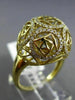 ESTATE WIDE .55CT DIAMOND 14KT YELLOW GOLD 3D OPEN FILIGREE DOME SHAPE FUN RING