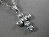 ESTATE .20CT ROUND DIAMOND 14KT WHITE GOLD CLASSIC 6 STONE CROSS PENDANT #9005