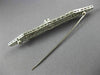 ANTIQUE VINTAGE LONG 3.35CT OLD MINE DIAMOND PLATINUM FILIGREE BROOCH PIN #1445