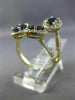 ESTATE LARGE 3.12CT DIAMOND & AAA SAPPHIRE 14K YELLOW GOLD 3D OVAL HALO FUN RING