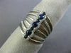 ESTATE WIDE .70CT DIAMOND & AAA SAPPHIRE 14K WHITE GOLD 3D MULTI ROW ETOILE RING