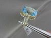 ESTATE WIDE RECTANGULAR 18.33CT AAA BLUE TOPAZ & DIAMOND 18KT TWO TONE GOLD RING