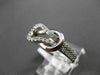 ESTATE .33CT DIAMOND 14KT WHITE GOLD PAVE LOVE KNOT BELT COCKTAIL RING F/G VSSI