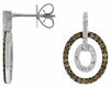 .58CT WHITE & CHOCOLATE FANCY DIAMOND 14KT WHITE GOLD 3D OVAL HANGING EARRINGS