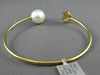 ESTATE LARGE .22CT DIAMOND & AAA SOUTH SEA PEARL 18K YELLOW GOLD BANGLE BRACELET