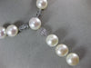 ESTATE LARGE .26CT DIAMOND & AAA PEARL 14KT WHITE GOLD 3D OVAL LARIAT NECKLACE