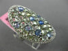 LARGE 4.21CT DIAMOND & AAA GREEN AMETHYST & BLUE TOPAZ 14KT WHITE GOLD OVAL RING